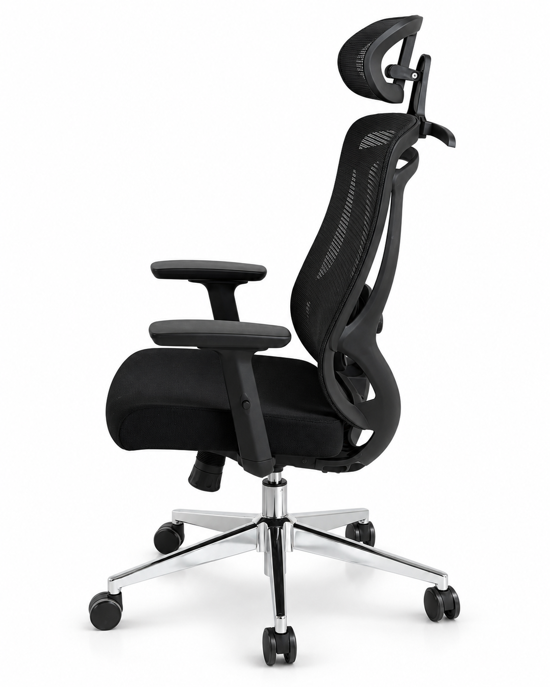 A black mesh ergonomic office chair - Flaketech
