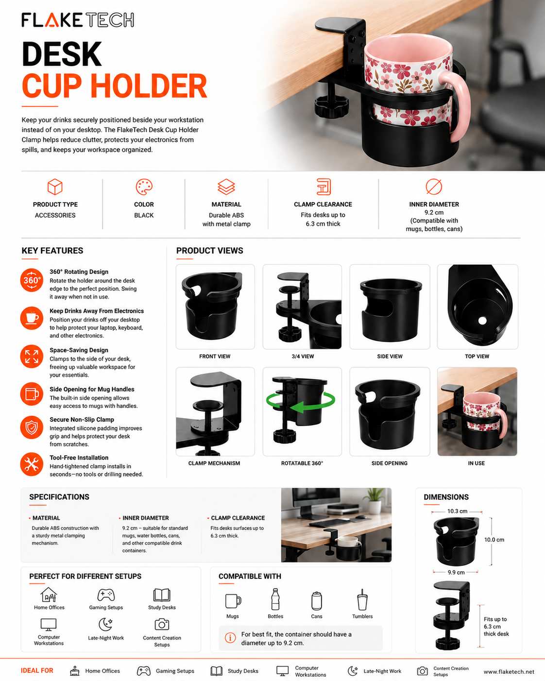 Desk Cup Holder Clamp