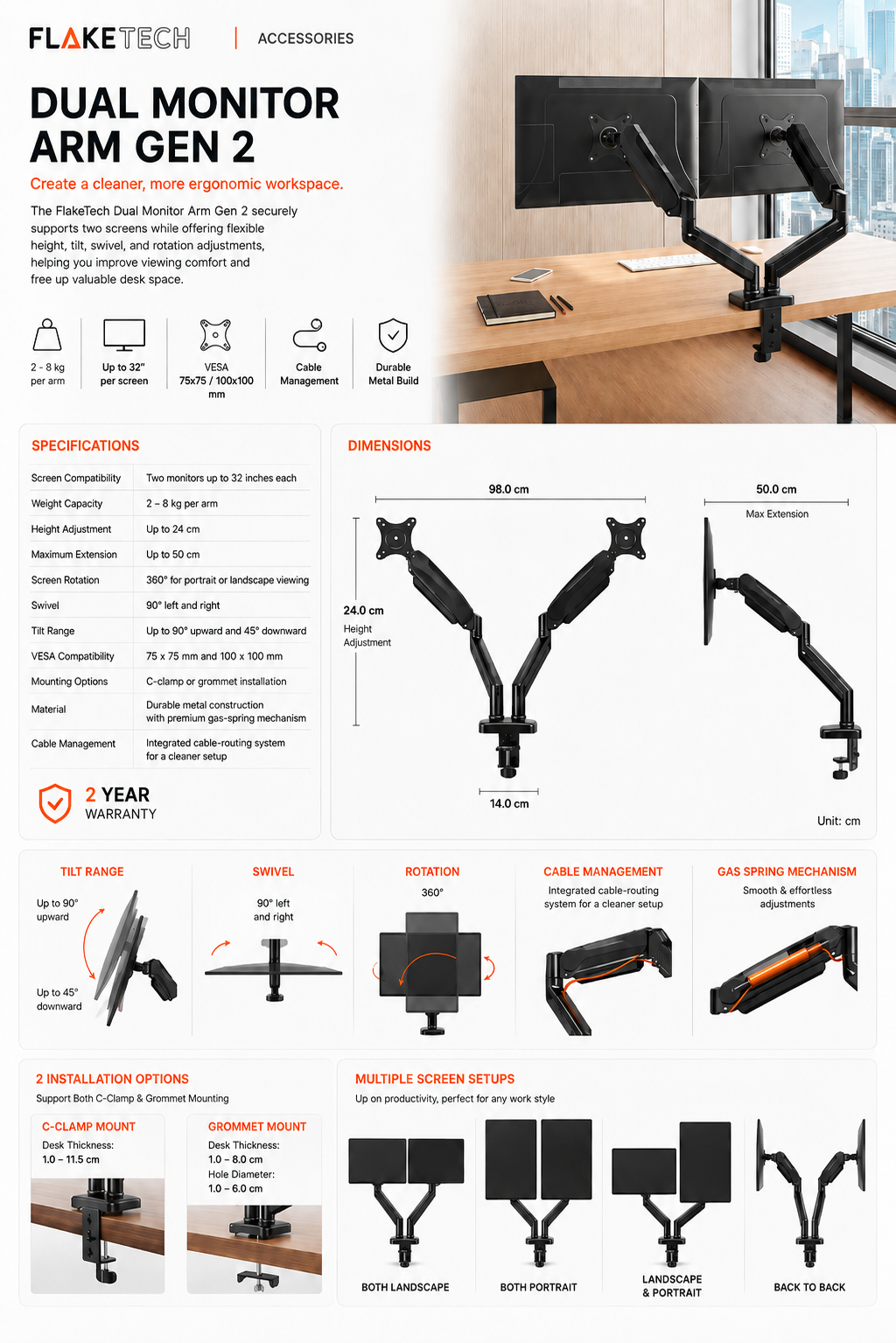 Dual Monitor Arm Gen 2