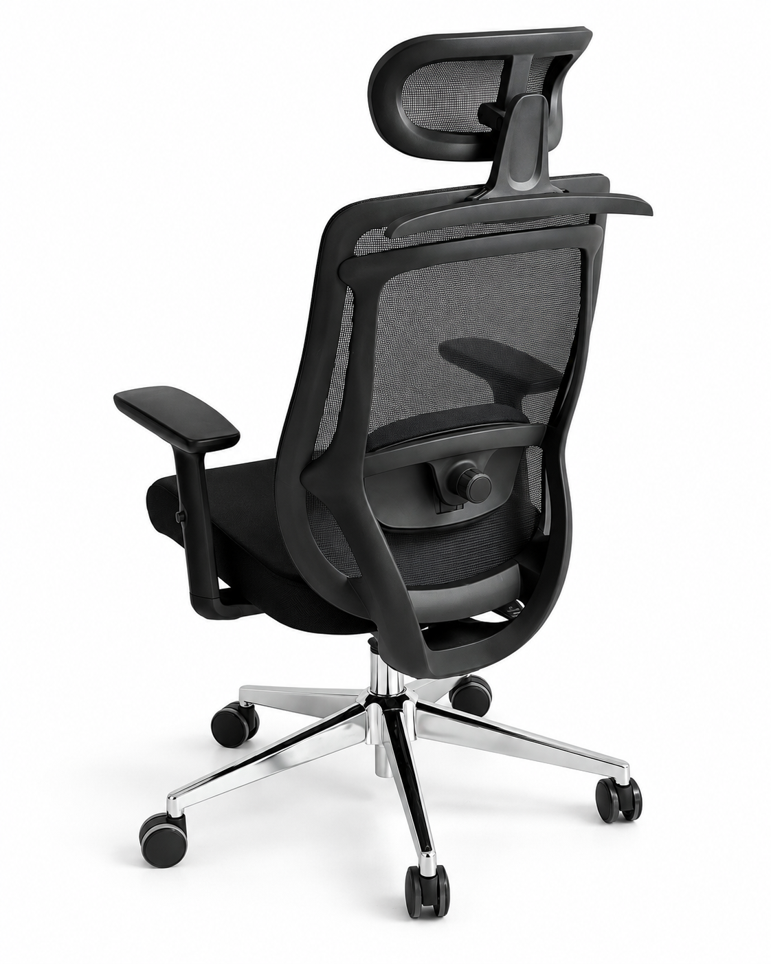A black mesh ergonomic office chair - Flaketech
