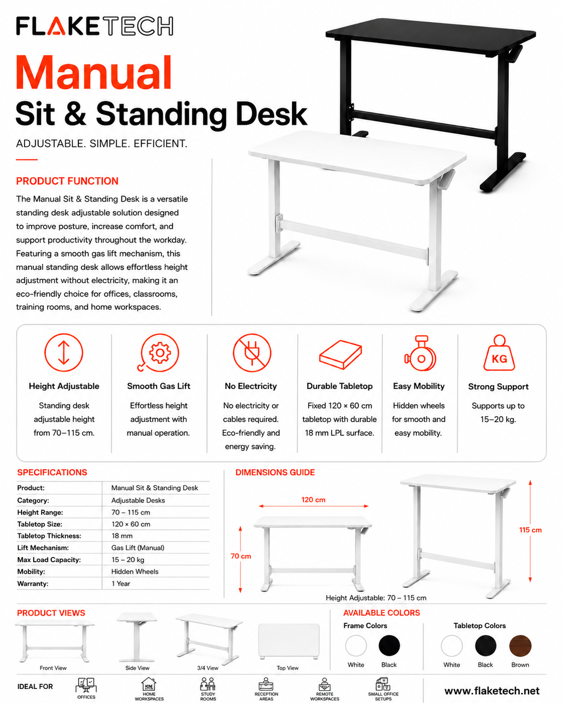 Manual Sit & Standing Desk