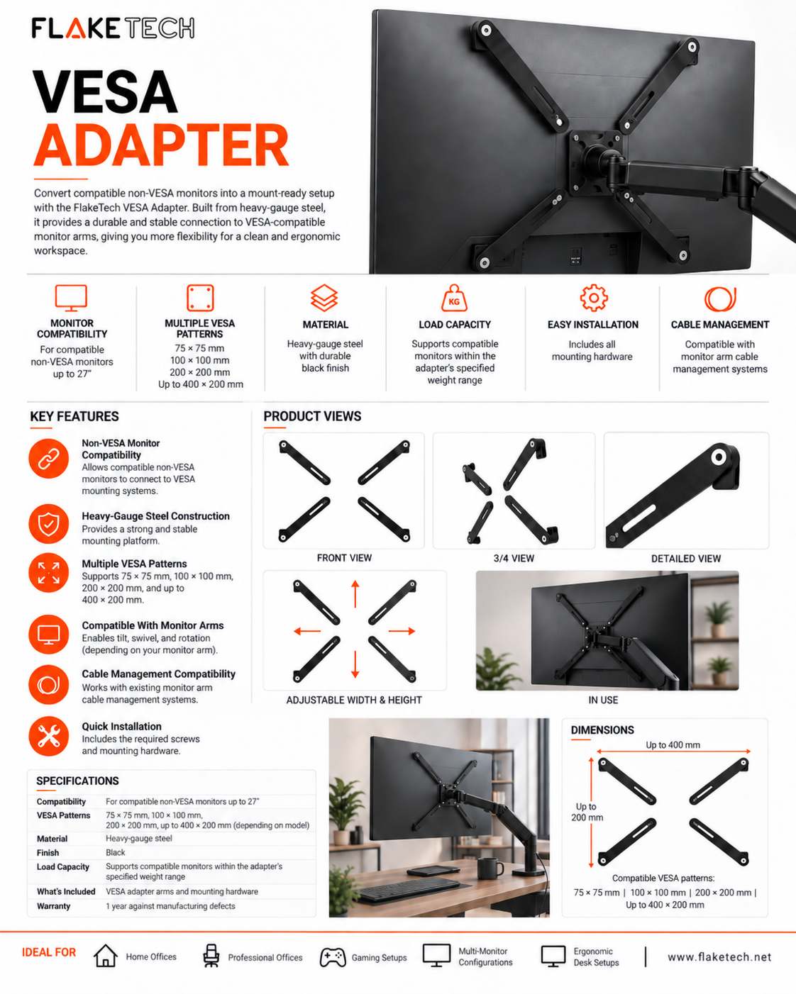 vesa adapter-flaketech