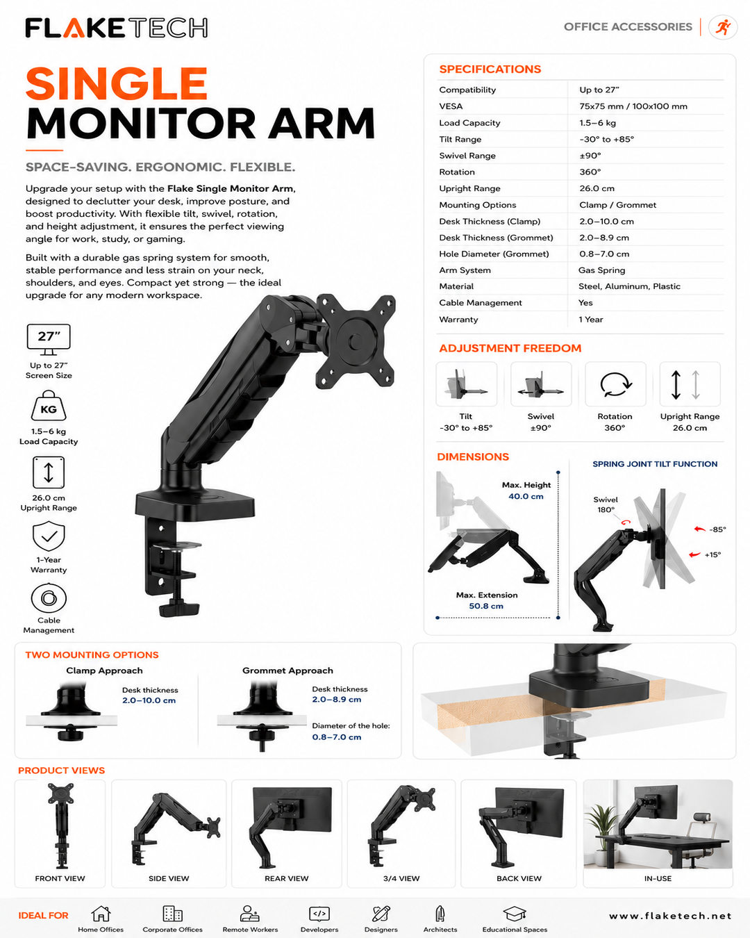 Single Monitor Arm